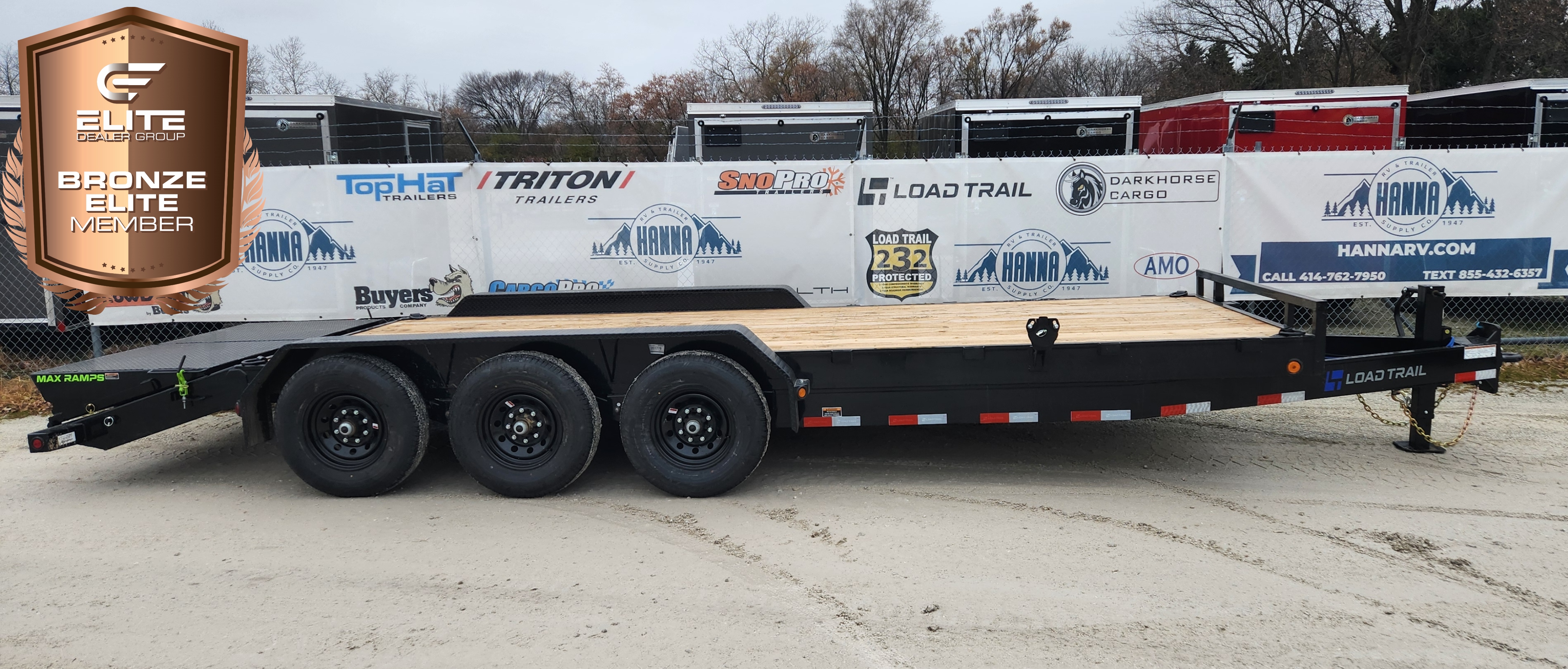 Load Trail 83x 22 Triple Axle 21,000 Lb Steel Car Hauler / Equipment Trailer with Max Ramps